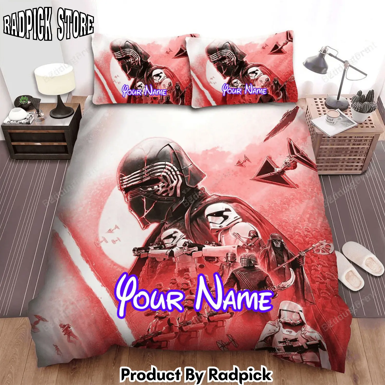 Radpick star wars episode ix the rise of skywalker fight of iron man scene movie poster bed sheets duvet cover personalized name bedding sets rp3271941